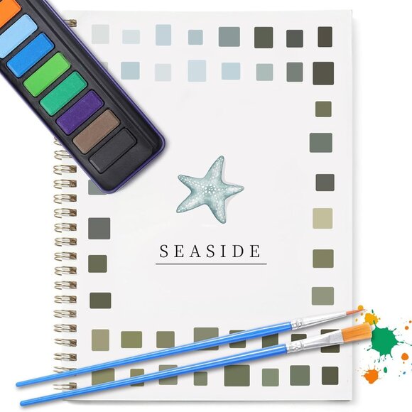 Watercolor Kit with Outlines, 12 Colors Rustproof Box, 3 Brushes & Multi-Theme - Picture 5 of 9